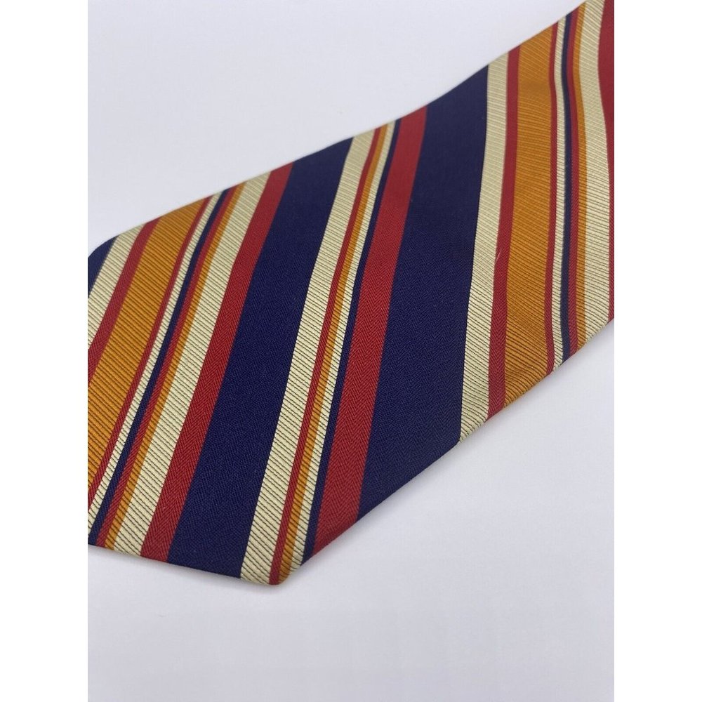 Vintage Damon Tie Stripped Navy Red Gold